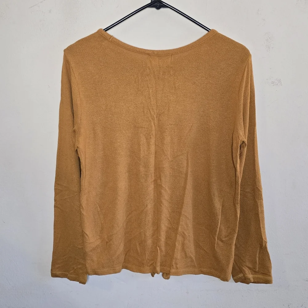Old Navy Long Sleeve Graphic Tie Front Tee Girls Size XL Pumpkin Spice Cropped